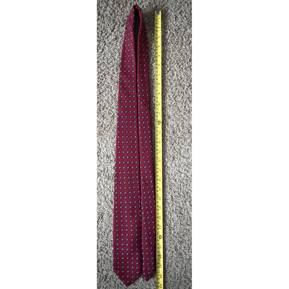 Brooks Brothers Neckwear Tie Red Blue Paisley AOP Pattern USA 100% Wool JBHS